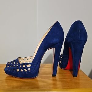 Christian Louboutin Chalumo 120mm Royal Blue Heels